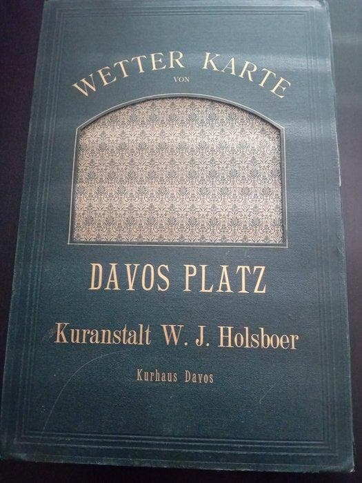 C. Wetzel - Wetterkarte von Davos Platz - 1886-1891, Antiquités & Art, Antiquités | Livres & Manuscrits