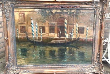 Jean Émile Aubert (1873–1933) - Venetian Canal Scene with