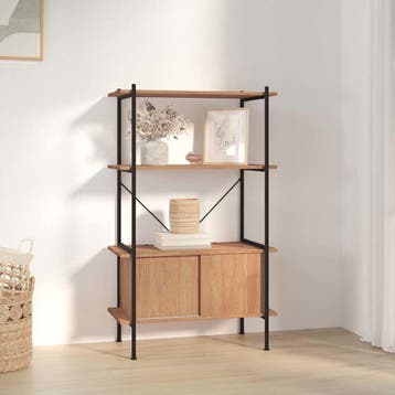 vidaXL Opbergrek 4-laags met kast 80x40x130 cm staal en, Verzenden