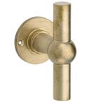 Voordeurknop Chemin de Fer messing antiek, Nieuw