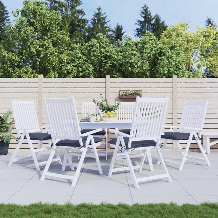 vidaXL Stoelkussens 6 st 50x50x7 cm oxford stof marineblauw, Huis en Inrichting, Woonaccessoires | Kussens, Nieuw, Verzenden