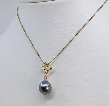 Hanger - 14 karaat Geel goud - 0.01ct. tw. - 10×11 mm