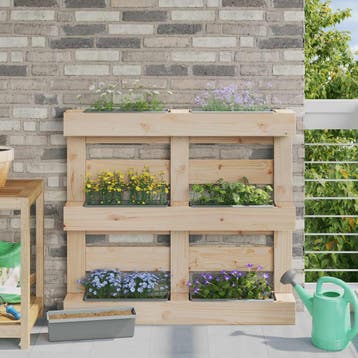 vidaXL Bloembakken voor Euro-pallets 24 st Lichtgrijs, Tuin en Terras, Verzenden, Nieuw