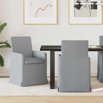 vidaXL Eetstoelen 2 st Stof Lichtgrijs 57 x 68 x 94 cm, Verzenden