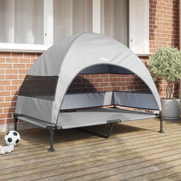 vidaXL Verheven Hondenbed 127 x 81 x 108 cm Stof en Staal, Verzenden, Nieuw