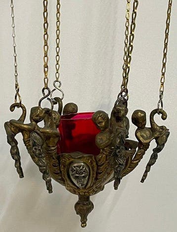 Lampe de sanctuaire - style rococo - Bronze - Magnifique, Antiek en Kunst