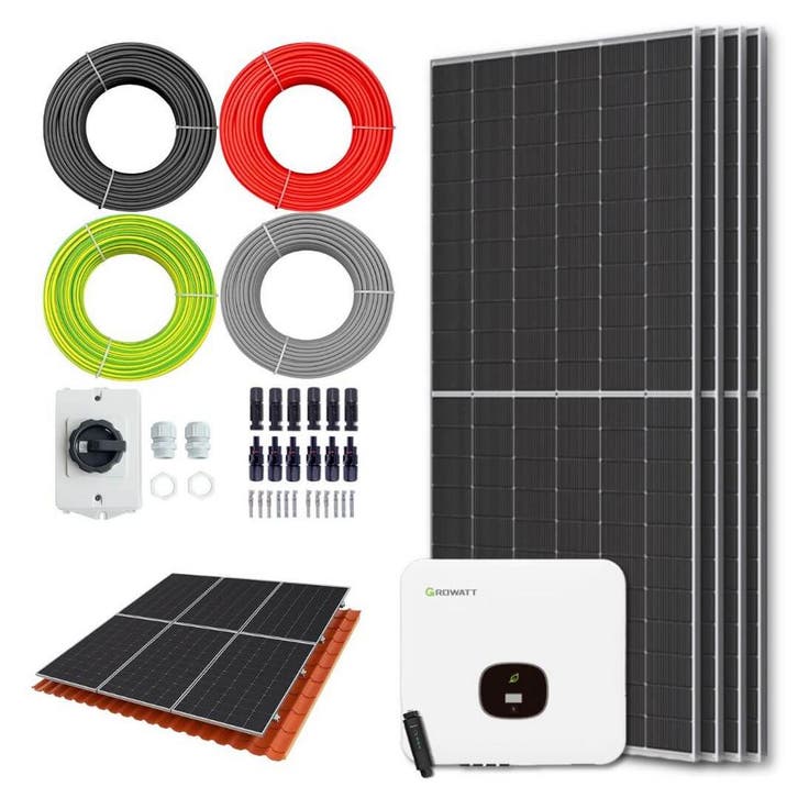 Zonnepanelen pakket voor schuindak - 2.2 kW - 4x 560, Bricolage & Construction, Panneaux solaires & Accessoires, Enlèvement ou Envoi