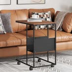 vidaXL Bijzettafel met wieltjes 55x36x63,5 cm bewerkt hout, Verzenden, Nieuw