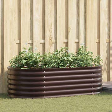 vidaXL Verhoogd bed Bruin 160 x 80 x 44 cm Staal, Verzenden, Nieuw