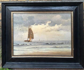 Marinus Zwart (1882-1970) - Boot op zee