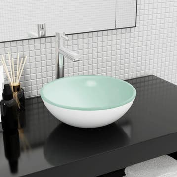 vidaXL Wasbak 35x12 cm gehard glas wit, Doe-het-zelf en Bouw, Sanitair, Verzenden, Nieuw