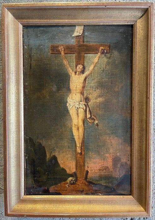 Anthony Van Dyck (1599-1641), Kring van - Cristo alla croce, Antiquités & Art, Art | Peinture | Classique