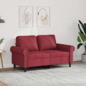 vidaXL Tweezitsbank / zetel 120 cm kunstleer wijnrood, Verzenden