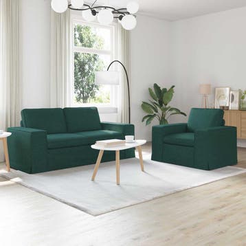 vidaXL bank / zetelstel 2 st Donkergroen Stof, Verzenden