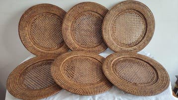 TOGO - Flamant - Onderbord (6) - Bamboe, canework,, Antiek en Kunst