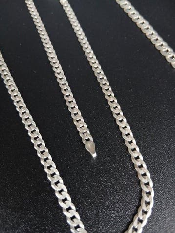 Zonder minimumprijs - Quadri - Halsketting - cubano Zilver -, Nieuw
