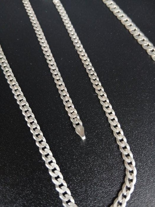 Zonder minimumprijs - Quadri - Halsketting - cubano Zilver -, Bijoux, Sacs & Beauté, Colliers