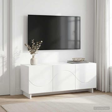 vidaXL TV-meubel 90 x 34,5 x 40 cm Wit Bewerkt hout, Huis en Inrichting, Verzenden, Nieuw