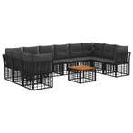 vidaXL Buiten bank set 11 pcs Zwart en Donker Grijs, Tuin en Terras, Verzenden, Nieuw