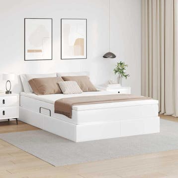 vidaXL Opslag bed met matras met matras Wit 140 x 200 cm, Huis en Inrichting, Verzenden, Nieuw