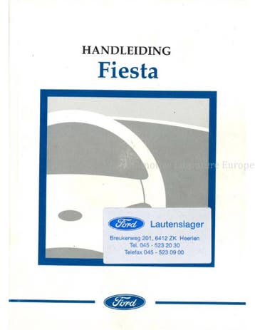 1999 FORD FIESTA INSTRUCTIEBOEKJE NEDERLANDS, Ophalen of Verzenden