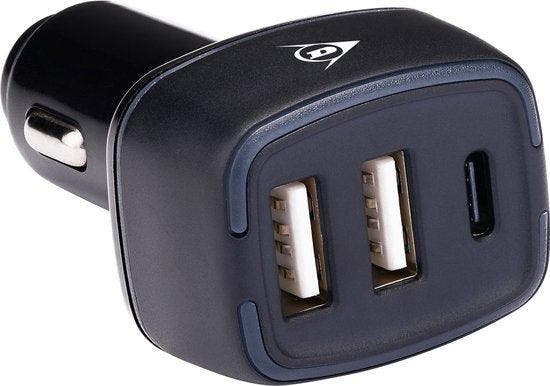 2dekans | Dunlop Autolader USB - 2x USB-A en USB-C, Auto diversen, Auto-accessoires, Ophalen of Verzenden