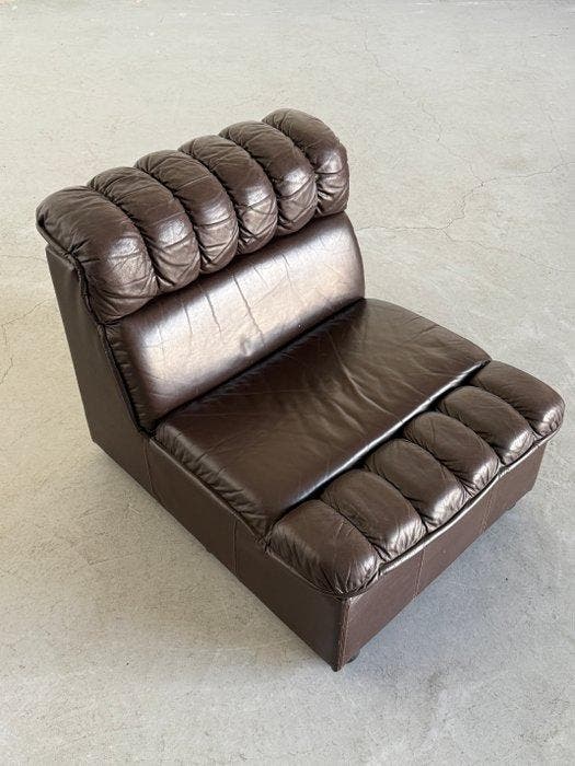 Chaise longue - Cuir, Antiquités & Art, Art | Objets design
