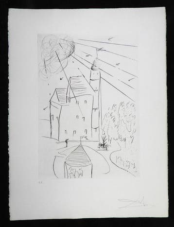 Salvador Dali (1904-1989) - Chateau De Vascoeil, Antiek en Kunst