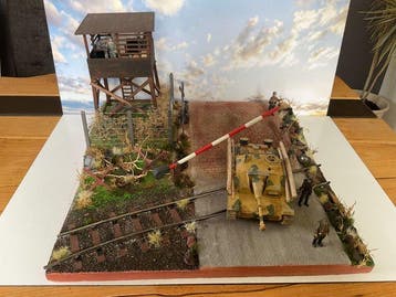 Tamiya - Speelgoed Duitse leger bij spoorweg overgang -