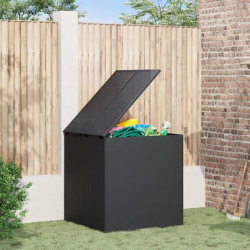 vidaXL Tuinbox 100x97,5x104 cm polyetheen rattan zwart, Verzenden