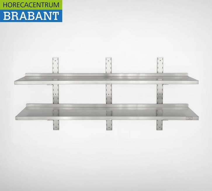 HCB acier inoxydable Double étagère murale 160 x 30 cm, Articles professionnels, Horeca | Autre, Envoi