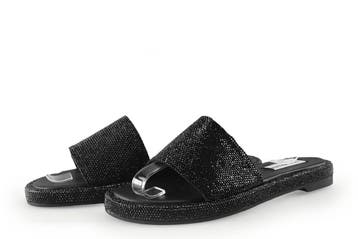 Steve Madden Muiltjes in maat 37½ Zwart, Verzenden, Zwart, Steve Madden, Zo goed als nieuw