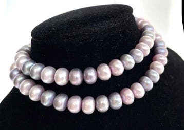 Zilver, Vintage zoetwaterparelketting, 925 sterling zilveren, Verzamelen