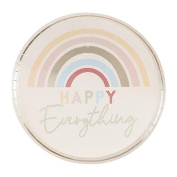 Regenboog Borden Happy Everything 25cm 8st, Verzenden, Nieuw