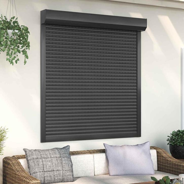 vidaXL Rolluik Antraciet 130 x 140 cm Aluminium en, Doe-het-zelf en Bouw, Raamkozijnen en Schuifdeuren, Nieuw, Verzenden