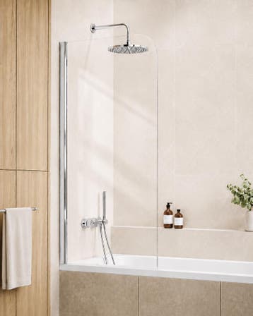 Badwand Torino 60 x 140 cm Chroom Badscherm Draaibaar 5 mm, Doe-het-zelf en Bouw, Verzenden, Nieuw