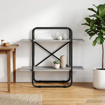 vidaXL Boekenplank 2-laags 60 x 35 x 70 cm PB Grijs Sonoma, Verzenden, Nieuw