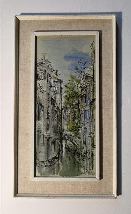 Bruno Martini (1911-1979) - Venezia canale con gondola, Antiek en Kunst, Kunst | Schilderijen | Klassiek