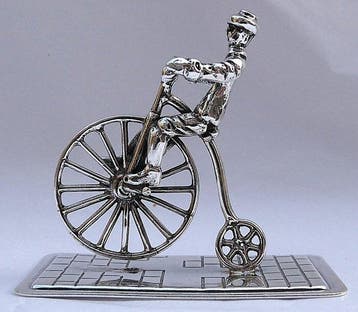 C. & A. Lesener - Figurine - fiets HOGE BI - Argent 835