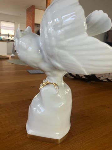 Heinrich & Co. - Figure - Eule auf Sockel - Porcelaine, Antiek en Kunst
