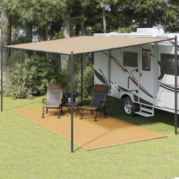 vidaXL Tenttapijt 250x550 cm HDPE zandkleurig, Verzenden