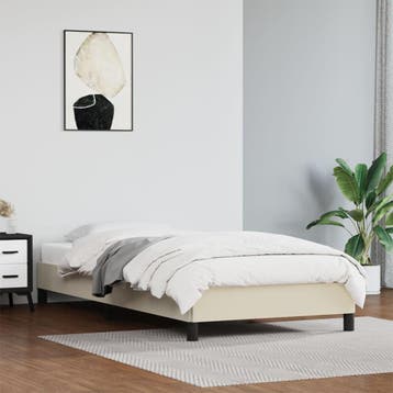 vidaXL Bedframe kunstleer crèmekleurig 80x200 cm, Verzenden, Nieuw