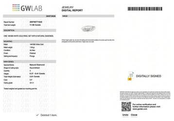 Zonder minimumprijs - Ring - 14 karaat Witgoud - 2.01ct. tw.