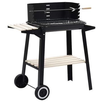 vidaXL Houtskoolbarbecue staand met wieltjes, Verzenden