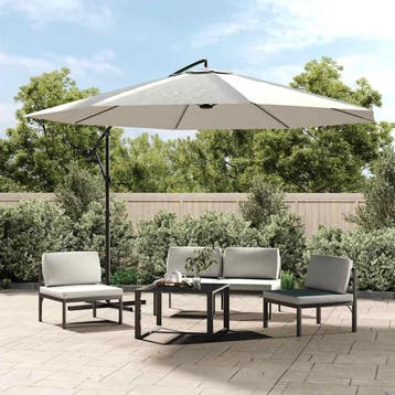 vidaXL Zweefparasol 3,5 m zandwit, Verzenden