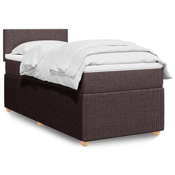 vidaXL Boxspring met matras stof donkerbruin 80x200 cm, Verzenden, Nieuw