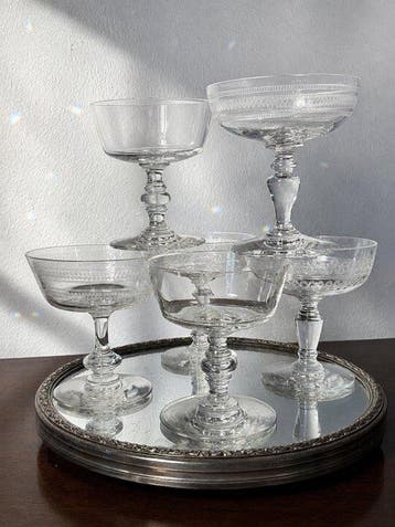french production - Verre à champagne (6) - Cristal