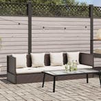 vidaXL Tuinbed met kussens poly rattan bruin, Tuin en Terras, Verzenden, Nieuw