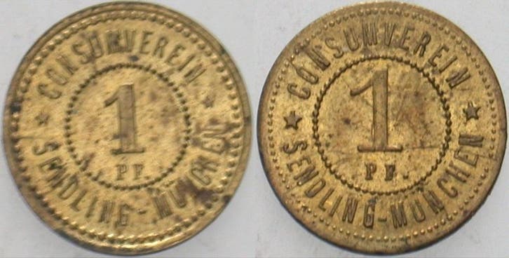1 Pfennig ohne Jahr Consumverein Sendling-muenchen, Postzegels en Munten, Munten | Nederland, Verzenden
