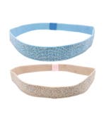 Haarband Sport 2cm - Glitter Elastiek - Blauw Roze – Set van